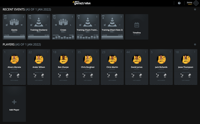 Add a Player - Team Dashboard