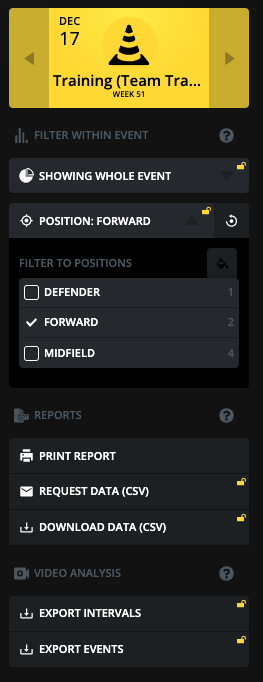 Athlete Position Filter - Only Forwards