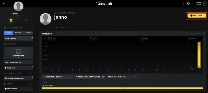 Manual Upload - Add Event